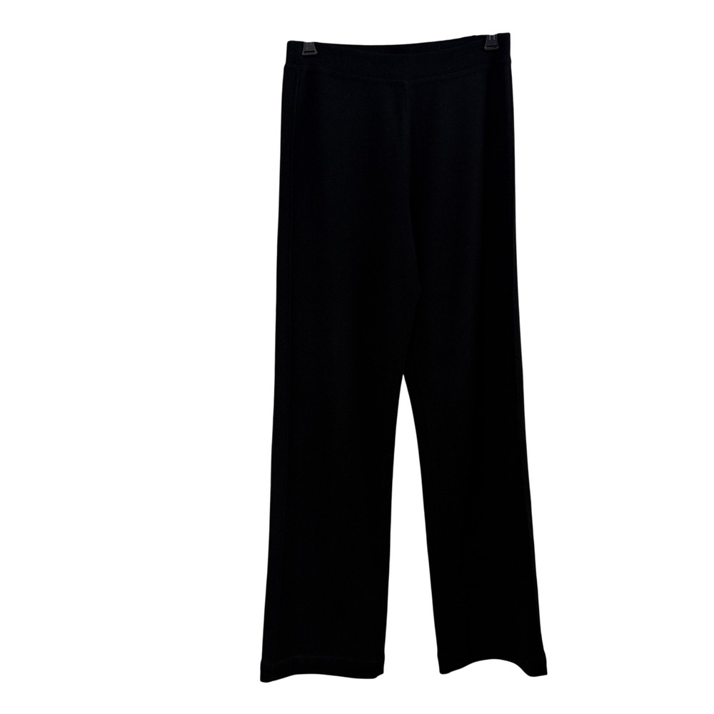 Manrico Cashmere Pants Womens Small Black Made in Italy Knit Wide Leg Loungewear